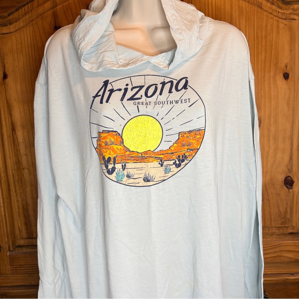 🔵 Lightweight hooded long sleeve pullover shirt | ARIZONA